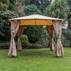 Eden Square Gazebo with Curtains in Taupe (2.5m x 2.5m) image 0
