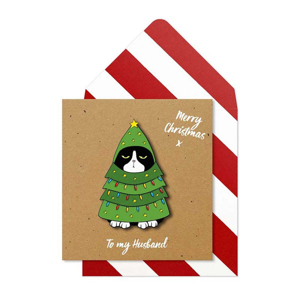Tache Designs Merry Xmas Husband Cat Christmas Card image 0