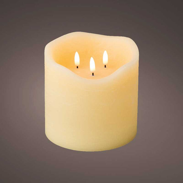 Lumineo 3-Wick LED Wax Candle image 1