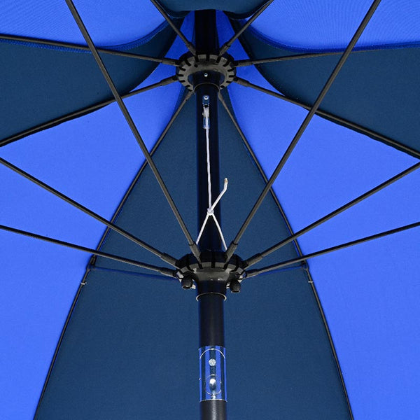 Round 2.5m Fringed Crank &amp; Tilt Garden Umbrella Parasol - Blue image 2