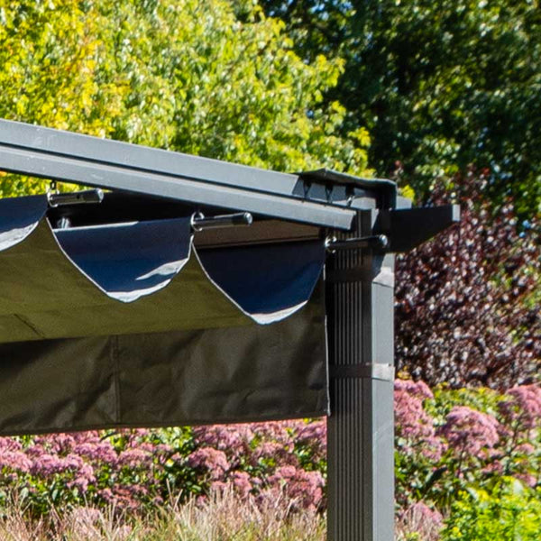 Hartman Roma Rectangular Grey Pergola with Grey Canopy (4m x 3m) image 3