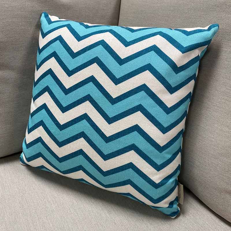 Bramblecrest Square Scatter Cushion, 45 x 45cm - Turquoise Zig-Zag image 0