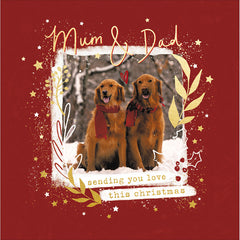 Woodmansterne Dogs In The Snow Mum & Dad Christmas Card image 0