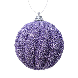 Decoris Foam Bauble with Glitter Beads in Heather image 0
