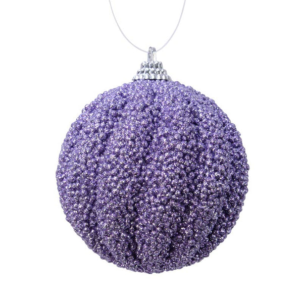 Decoris Foam Bauble with Glitter Beads in Heather image 0