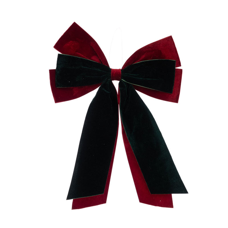 Floralsilk Red &amp; Green Velvet Mixed Bow image 0