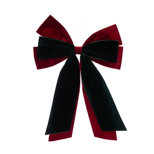 Floralsilk Red &amp; Green Velvet Mixed Bow image 0