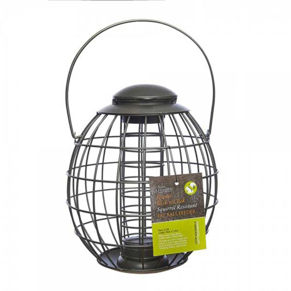 Tom Chambers Pewter Flick 'n' Click Squirrel Resistant Fat Ball Feeder image 0