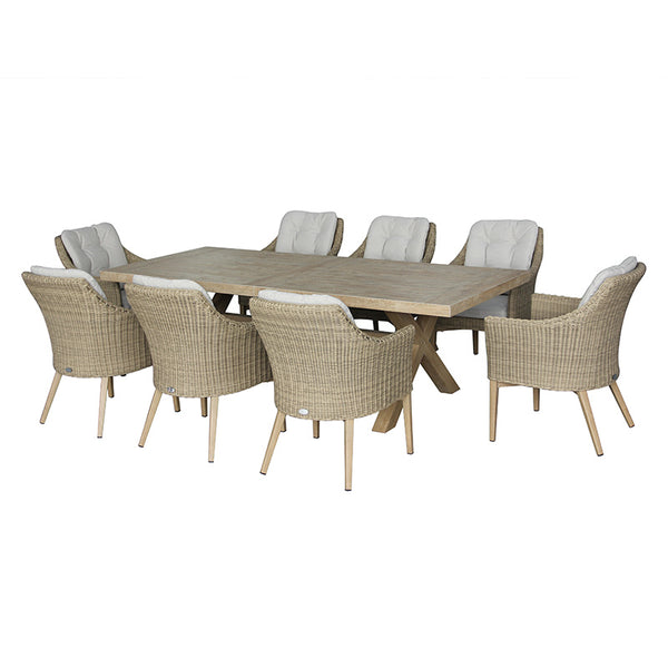 Bramblecrest Fairford Rectangular Dining Set with 8 Deluxe Vogue Armchairs image 1