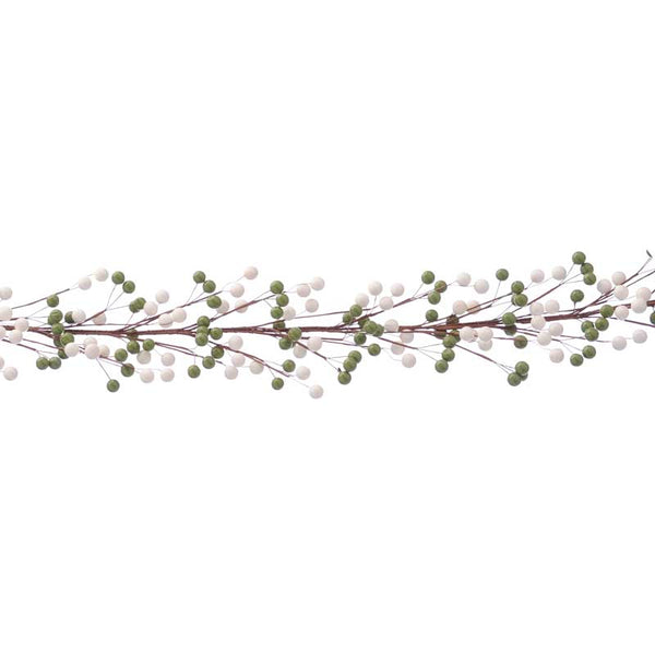 Festive White & Green Berry Garland image 0
