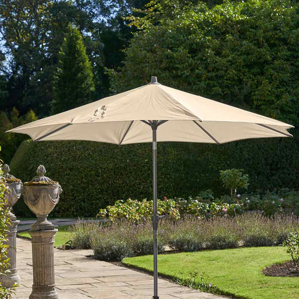 Platinum Riva 3m Round Crank & Tilt Parasol – Champagne (Ivory) image 2