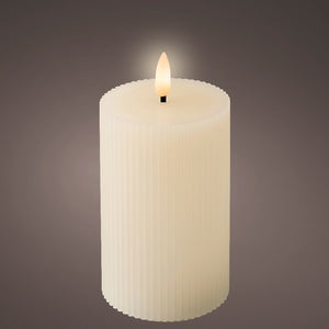 Lumineo Cream Wax LED Carved Candle image 1