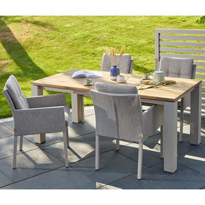 LIFE Mixx Rectangular Garden Dining Set with 4 Caribbean Soltex Beige Chairs image 0