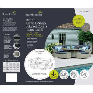 Bramblecrest Covers for Large Rattan L-Shape Sofa Set, Long Right image 1