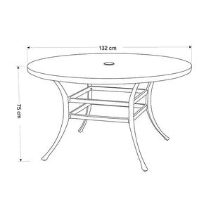 Hartman Buxton 6 Seat Round Dining Set, with 2.5m Parasol &amp; Base image 8