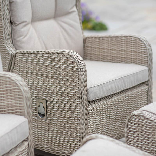 Bramblecrest Chedworth Deluxe 2 Seat Recliner Set in Sandstone Rattan with Footstools image 1