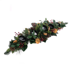 Floralsilk Pine &amp; Orange Candle Centrepiece image 0