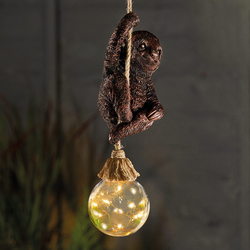 Smart Garden Solar Lit Hanging Garden Ornament - Swingin' Sloth image 0