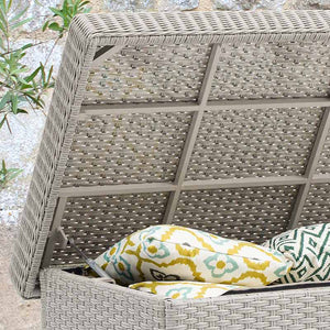 Bramblecrest Wentworth Cushion Storage Box with Liner in Pewter Rattan - Standard image 2