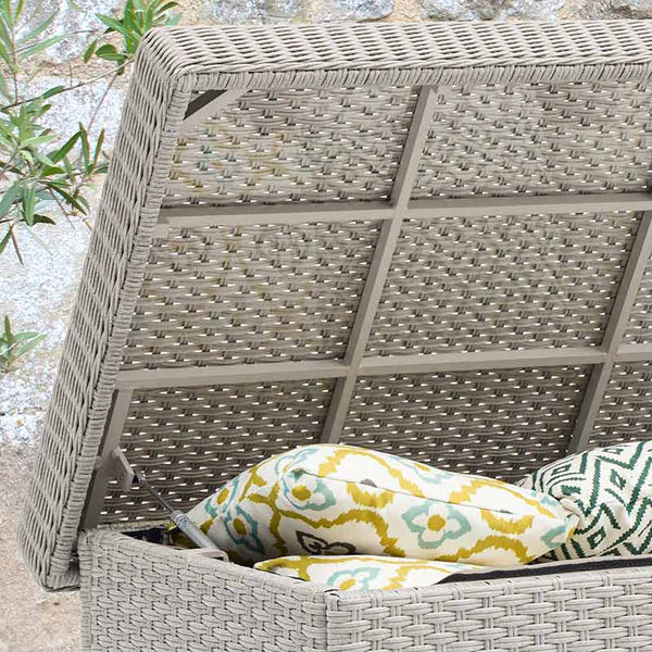 Bramblecrest Wentworth Cushion Storage Box with Liner in Pewter Rattan - Standard image 2