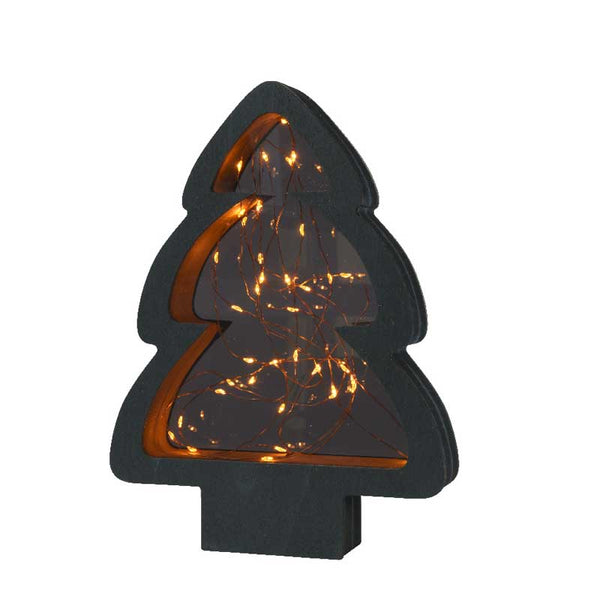 Lumineo Black Plywood Tree with Classic Warm LEDs image 1