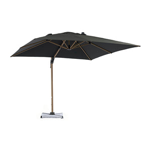 Bramblecrest Chichester 3m x 3m Square Cantilever Wood Effect Parasol in Grey with Granite Base &amp; Cover image 3