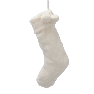 Festive White Faux Fur Stocking image 0