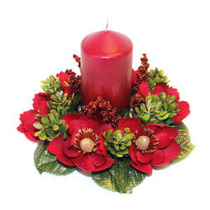 Peggy Wilkins Winter Flowers Candle Ring - 3" Candle Ring image