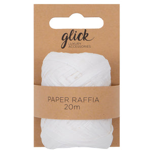 Glick White Paper Raffia Ribbon image 0