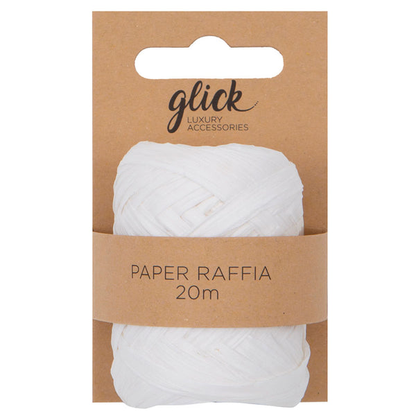 Glick White Paper Raffia Ribbon image 0