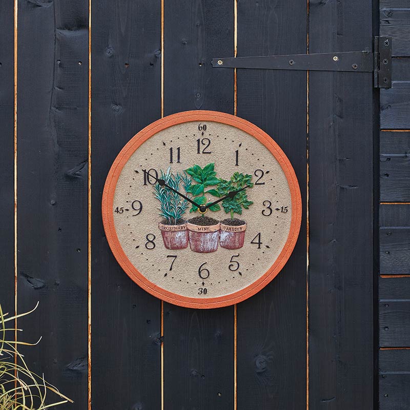 Herbs Wall Clock and Thermometer image 0