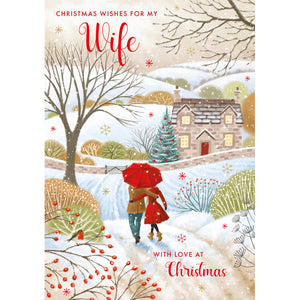 Nigel Quiney Walking Dog Wife Christmas Card image 0