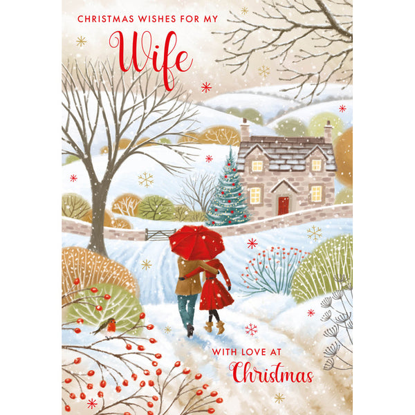 Nigel Quiney Walking Dog Wife Christmas Card image 0