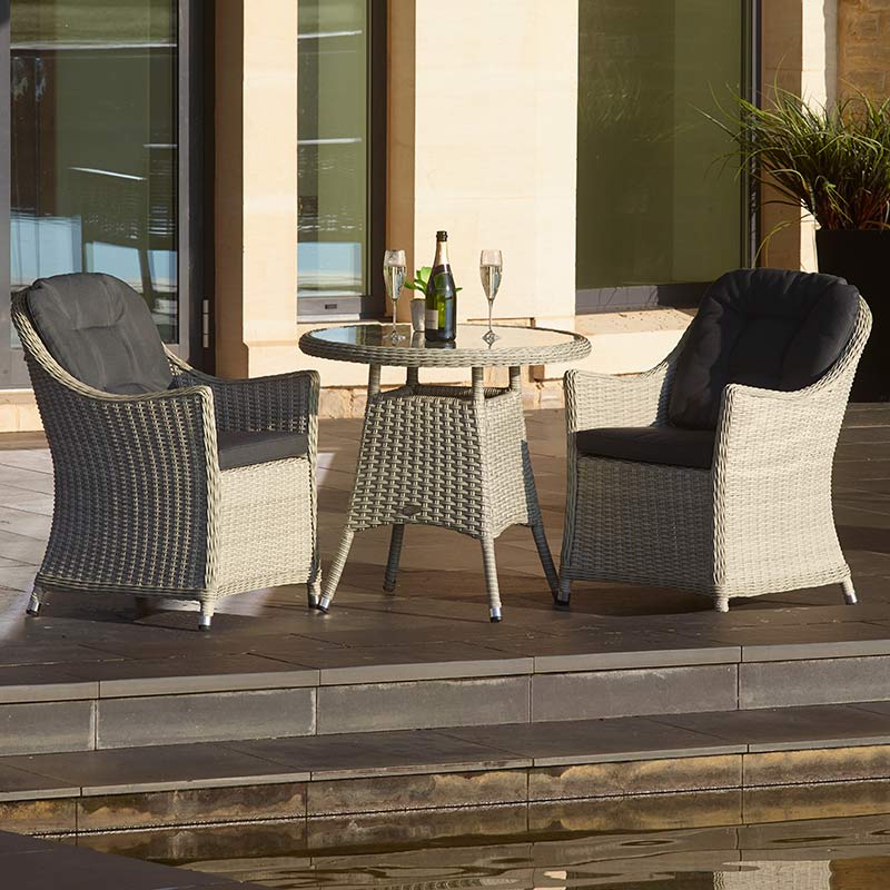 Bramblecrest Monterey Garden Bistro Set in Dove Grey Rattan image 0