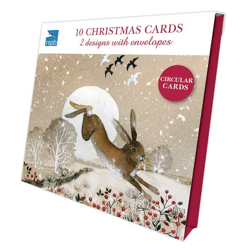 RSPB Luxury Circular Christmas Cards - Moonlit Winter (Pack of 10) image 0