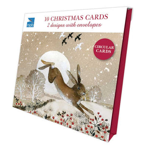 RSPB Luxury Circular Christmas Cards - Moonlit Winter (Pack of 10) image 0