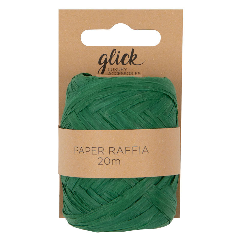 Glick Green Paper Raffia Ribbon image 0