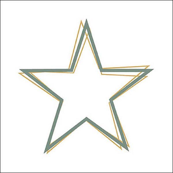 Ambiente Paper Napkins - Gold & Green Star Outline (Pack of 20) image 0