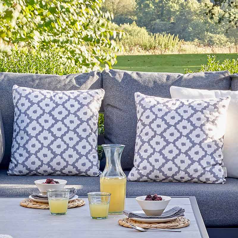 Bramblecrest Square Scatter Cushion, 45 x 45cm - Light Grey Medallion image 0