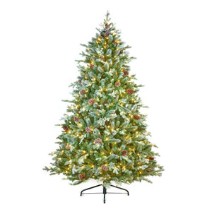 National Tree Frosty Dorchester Pine Pre-Lit Christmas Tree - 7.5ft image 0