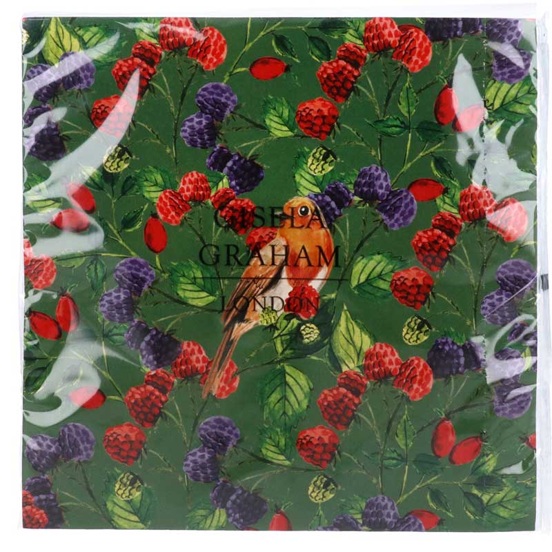 Gisela Graham Paper Napkins - Robin &amp; Berries (Pack of 20) image 0