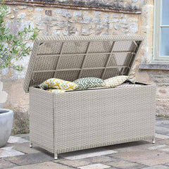 Bramblecrest Wentworth Cushion Storage Box with Liner in Pewter Rattan - Standard image 0