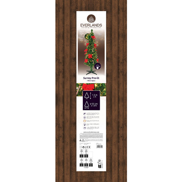 Everlands Fibre Optic Surrey Pre-Lit Christmas Tree - 5ft image 2