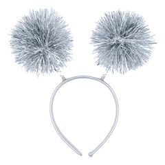 Gisela Graham Silver Tinsel Pompom Headband image 0