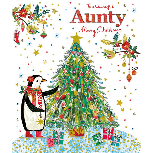 Paper Rose Aunty Penguin Christmas Card image 0