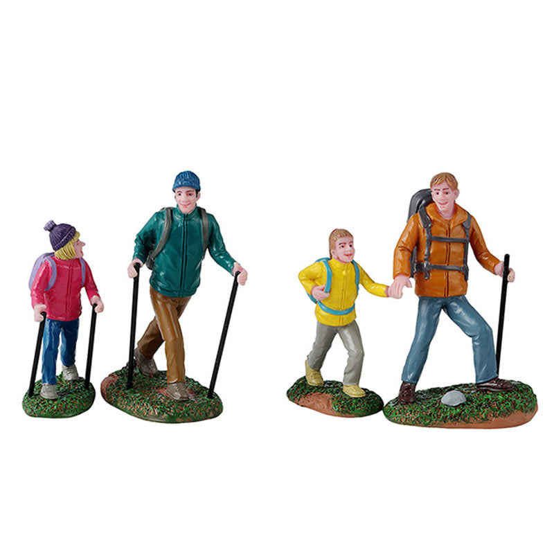 Lemax Father & Daughter Hikers (Set of 4) image 0