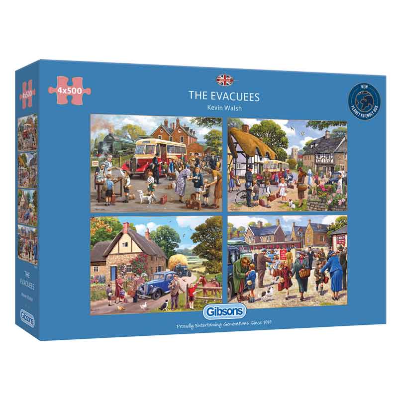 Gibsons The Evacuees 4 x 500 Piece Jigsaw Puzzles image 0