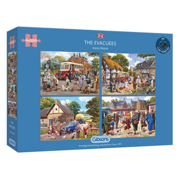 Gibsons The Evacuees 4 x 500 Piece Jigsaw Puzzles image 1