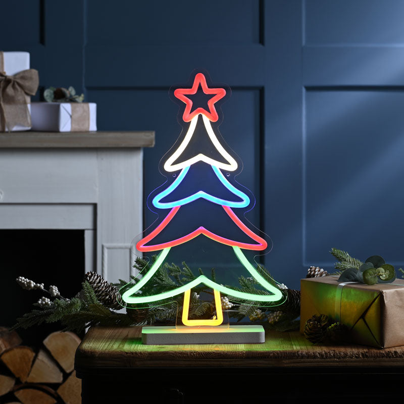 Festive Neon Flex Christmas Tree Sign image 0