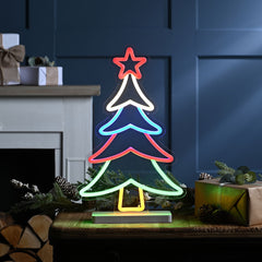 Festive Neon Flex Christmas Tree Sign image 0
